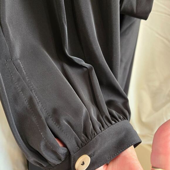 Standards & Practices Women's Black Button-Up Wrap Long Sleeve Dress Size 1X - Picture 7 of 10